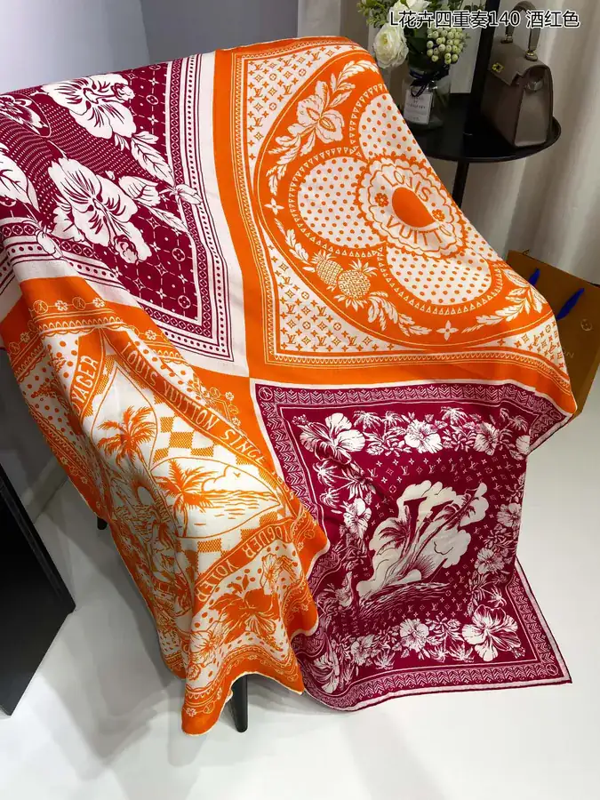 L Floral Symphony 140cm Square Scarf
