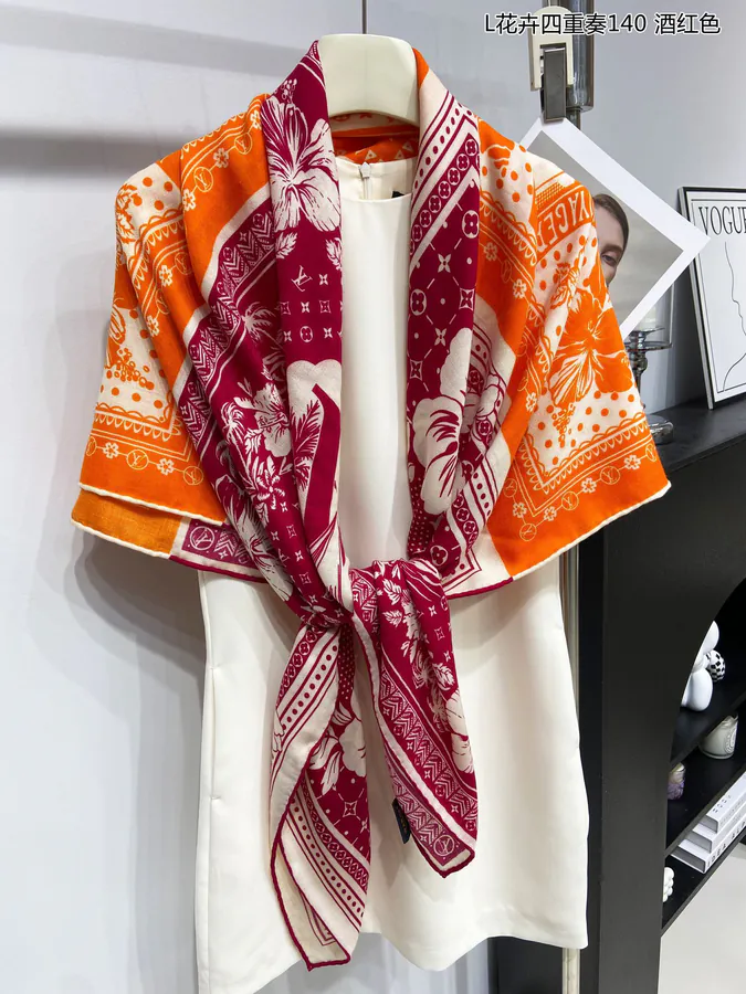 L Floral Symphony 140cm Square Scarf