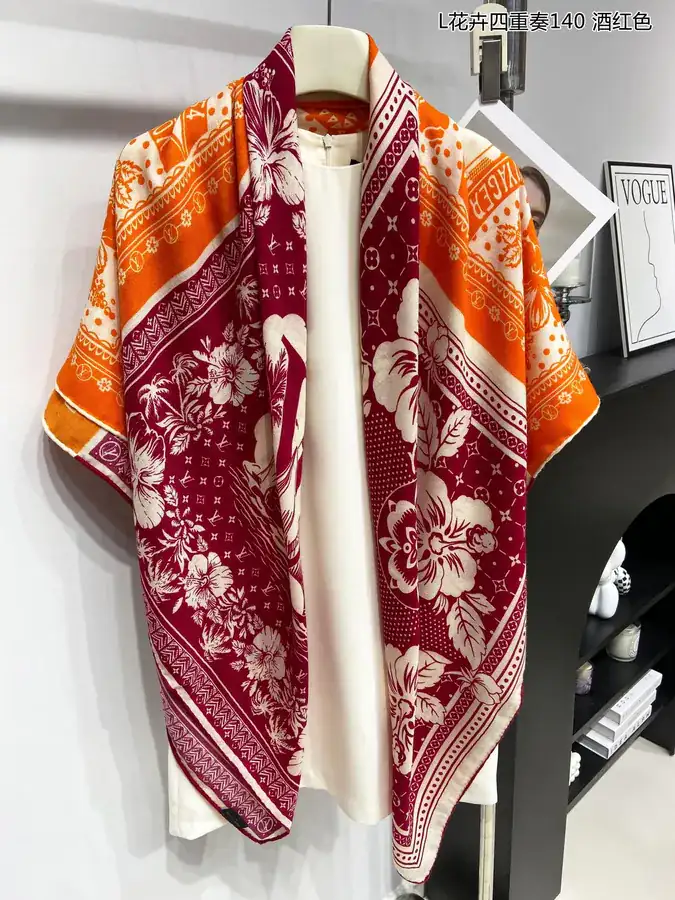 L Floral Symphony 140cm Square Scarf