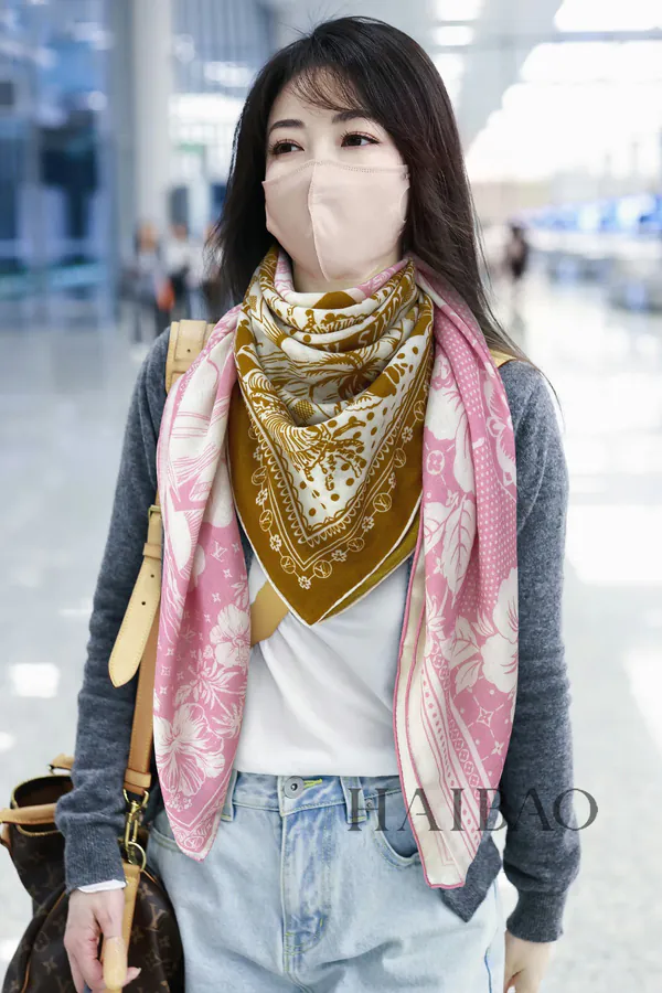 L Floral Symphony 140cm Luxury Scarf