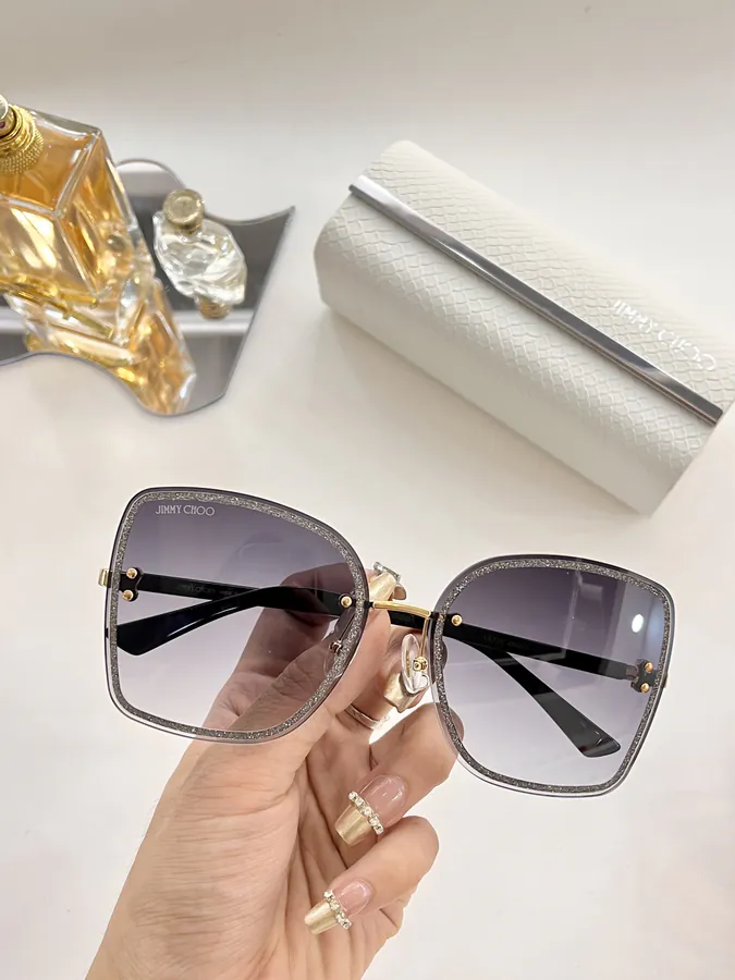 Jimmy Choo Letis with Glossy Glitter Trim