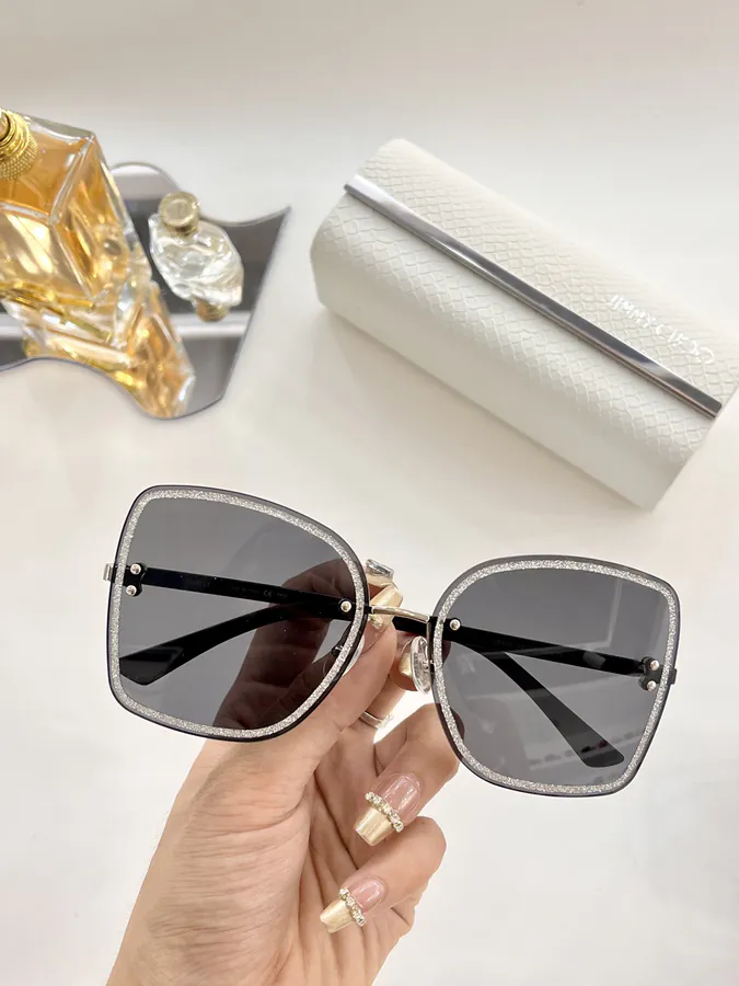 Jimmy Choo Letis with Glossy Glitter Trim