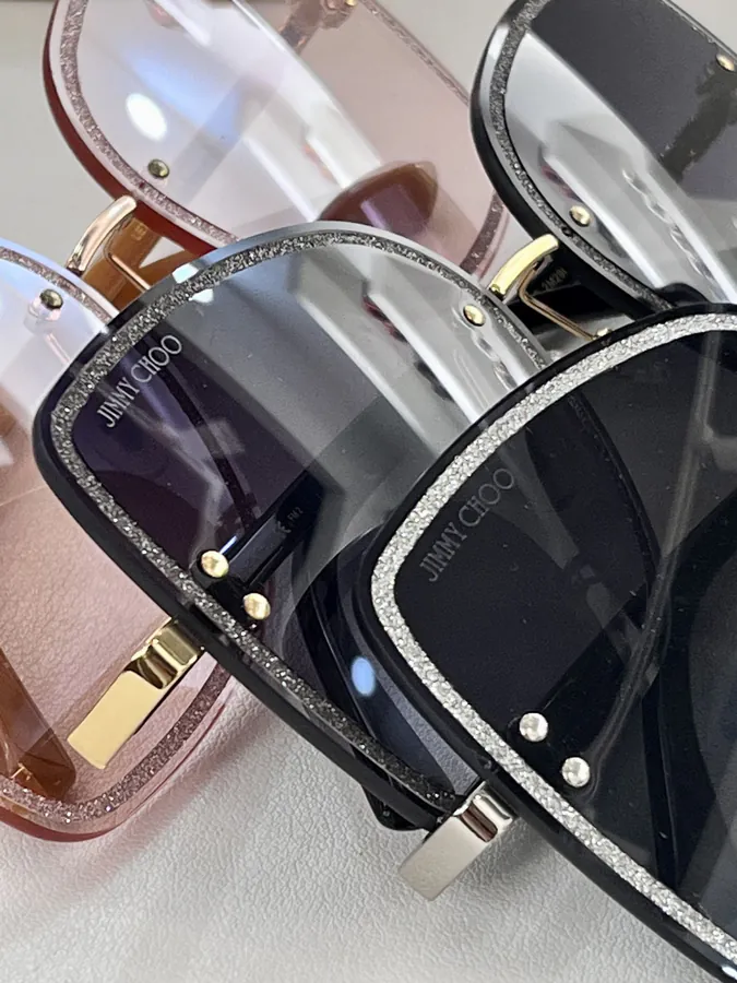 Jimmy Choo Letis with Glossy Glitter Trim