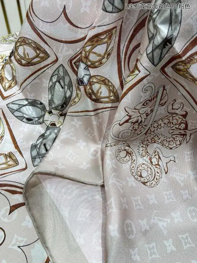 Precious Dragon Double Sided Double Color Silk Scarf