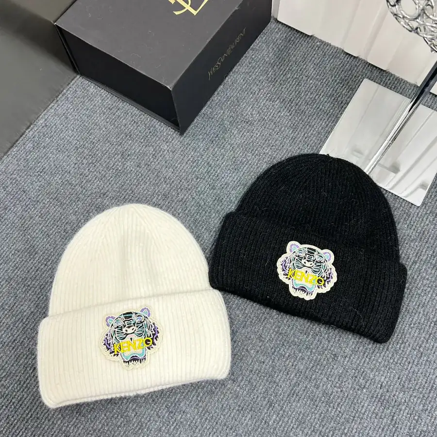 Kenzo Winter Angora Wool Knit Beanie