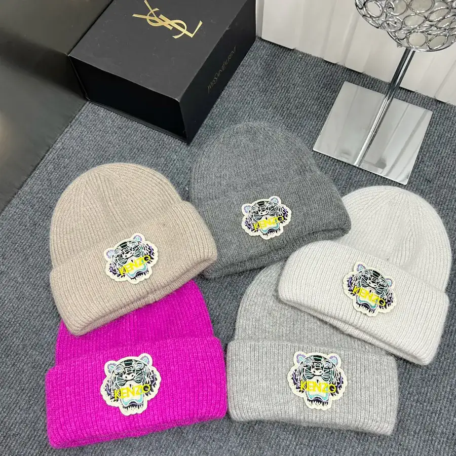 Kenzo Winter Angora Wool Knit Beanie
