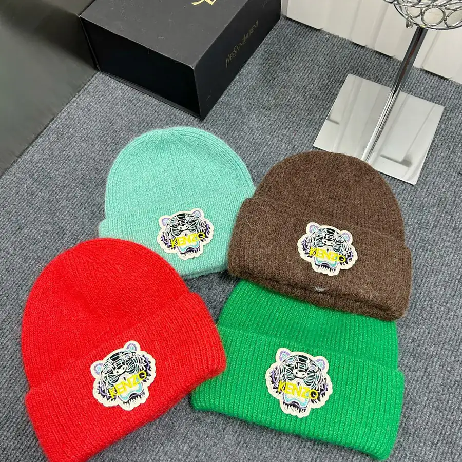 Kenzo Winter Angora Wool Knit Beanie