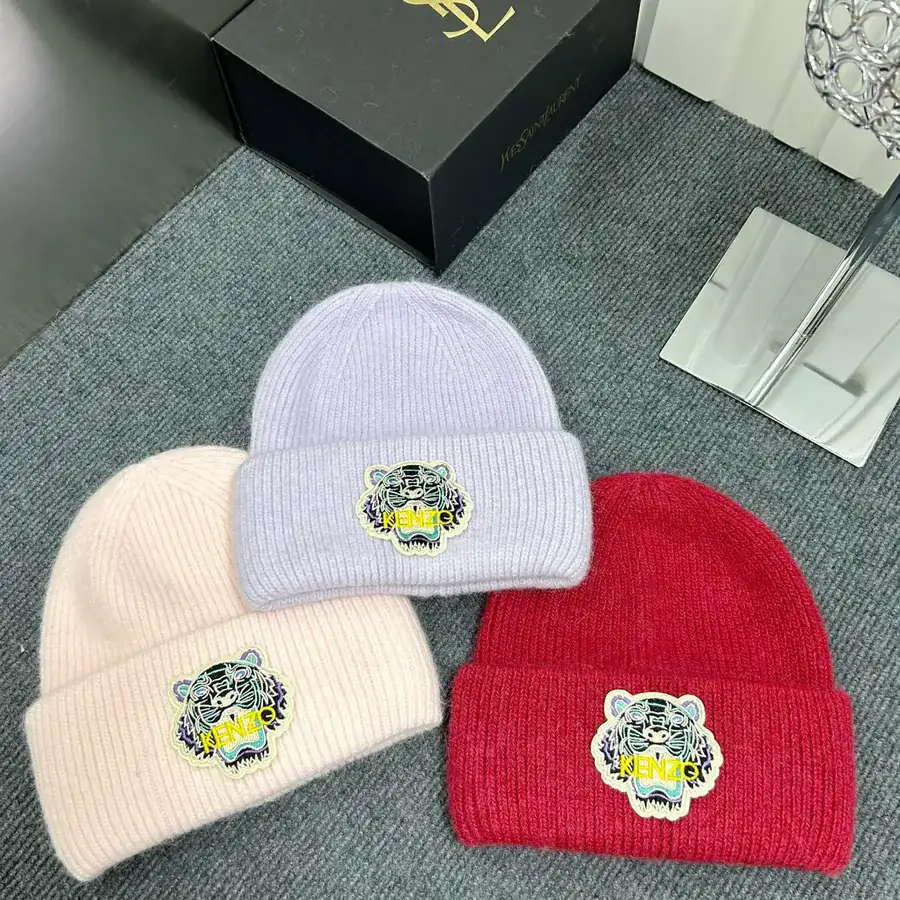 Kenzo Winter Angora Wool Knit Beanie