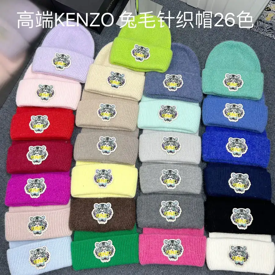 Kenzo Winter Angora Wool Knit Beanie