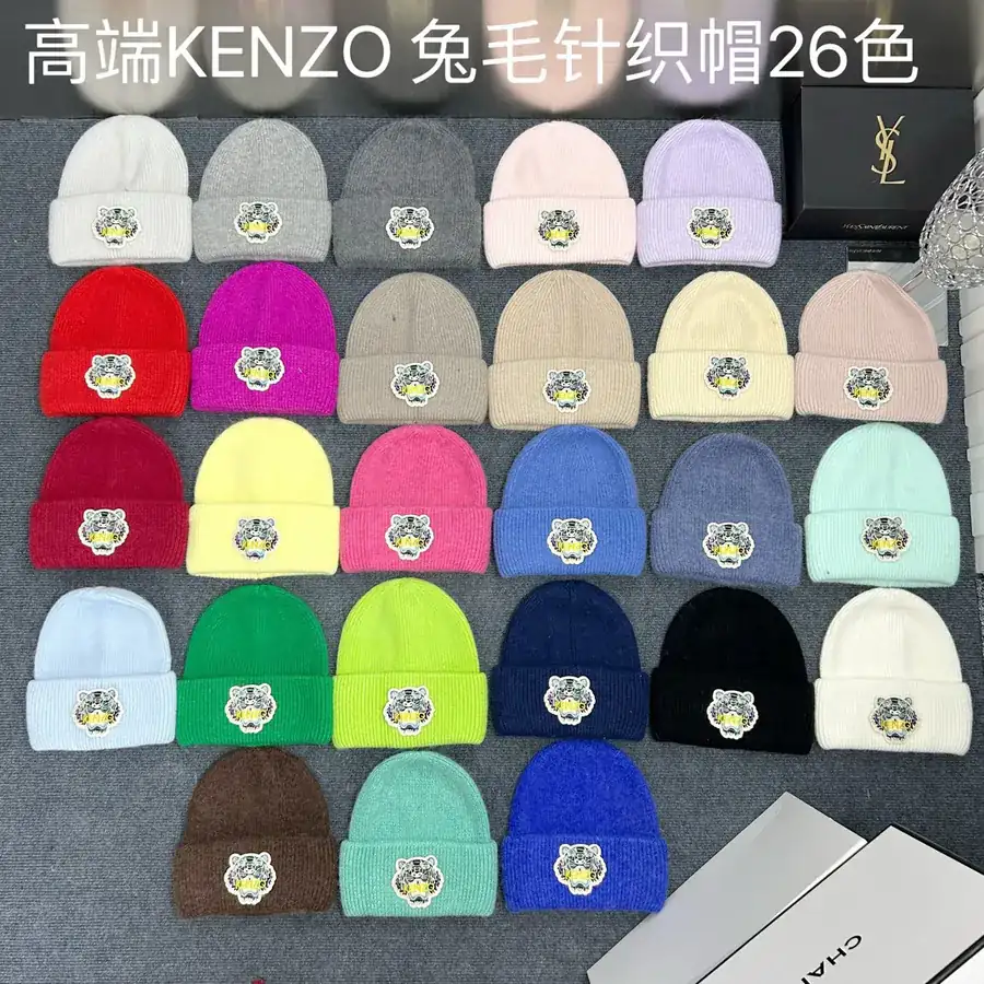 Kenzo Winter Angora Wool Knit Beanie
