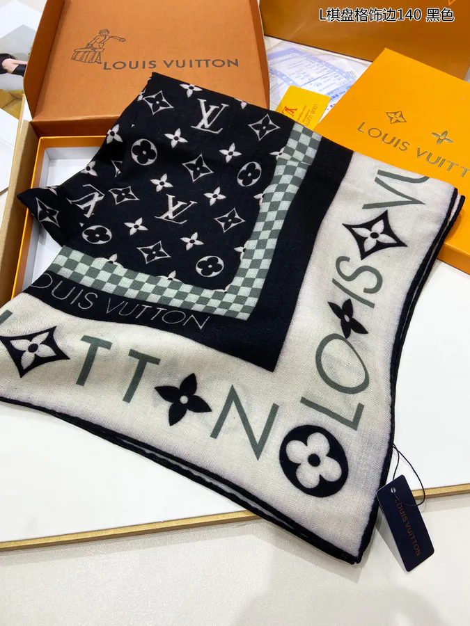Premium Custom P180 Luxury Cashmere Scarf with Monogram Pattern