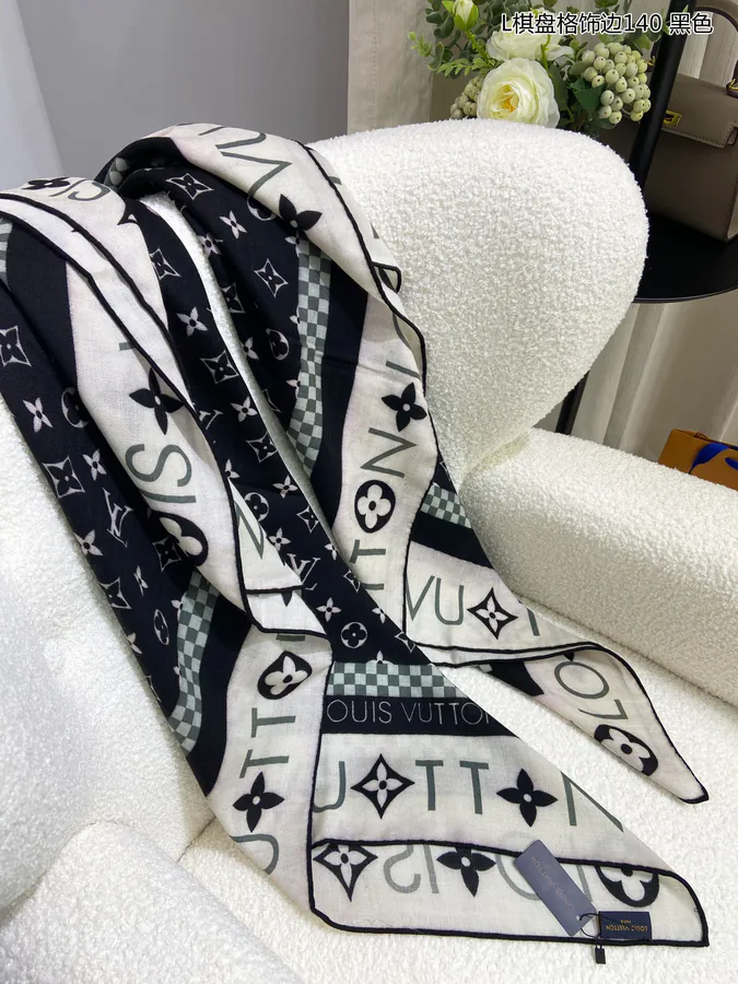 Premium Custom P180 Luxury Cashmere Scarf with Monogram Pattern