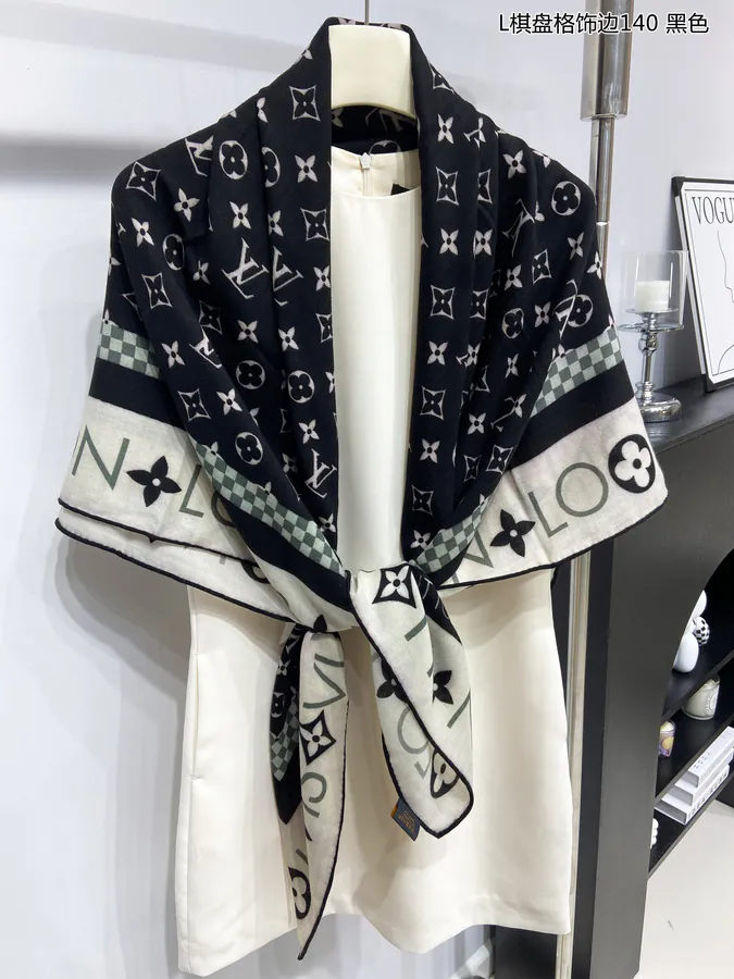Premium Custom P180 Luxury Cashmere Scarf with Monogram Pattern