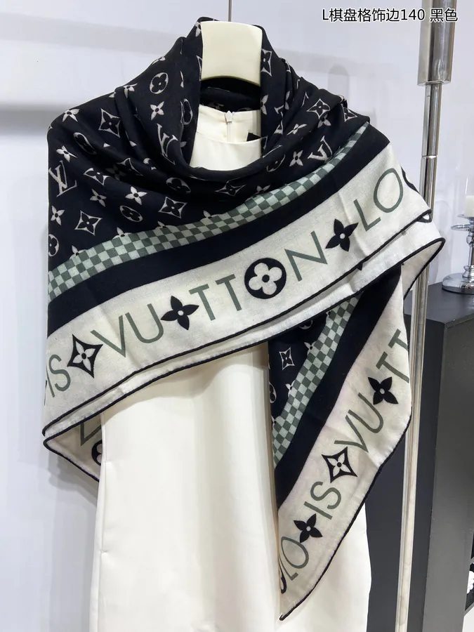 Premium Custom P180 Luxury Cashmere Scarf with Monogram Pattern