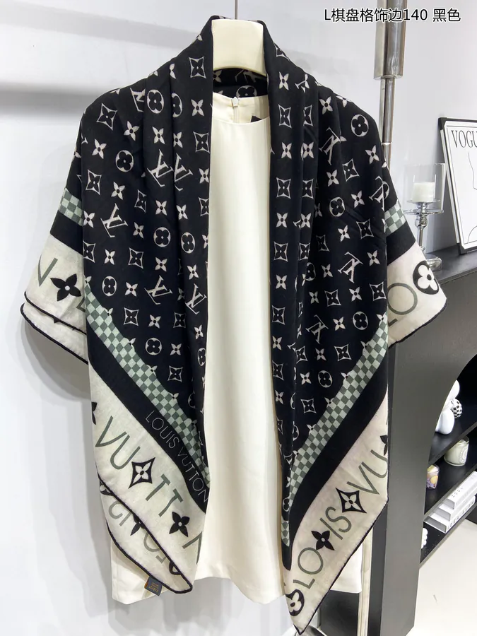 Premium Custom P180 Luxury Cashmere Scarf with Monogram Pattern