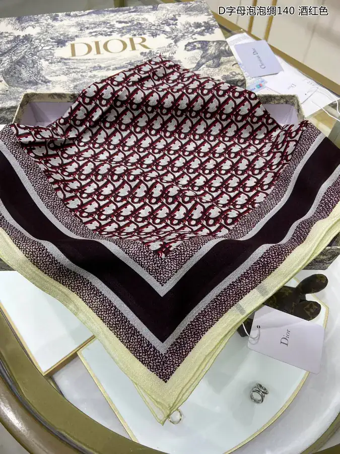 New D Brand Bubble Silk Scarf 140cm x 140cm