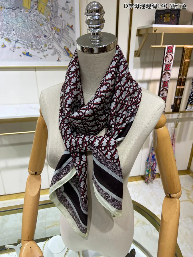 New D Brand Bubble Silk Scarf 140cm x 140cm