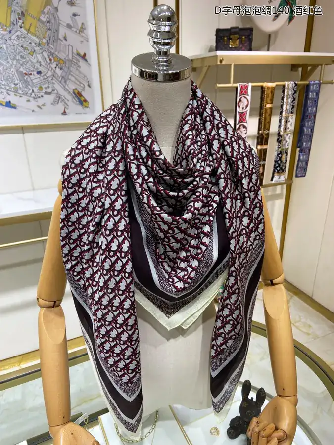 New D Brand Bubble Silk Scarf 140cm x 140cm