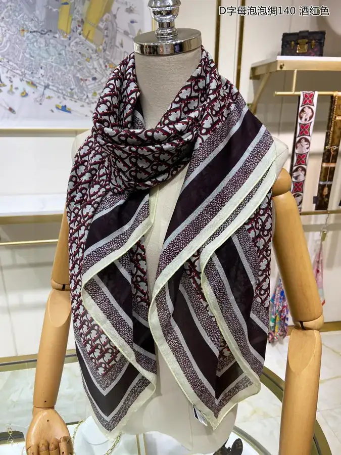 New D Brand Bubble Silk Scarf 140cm x 140cm