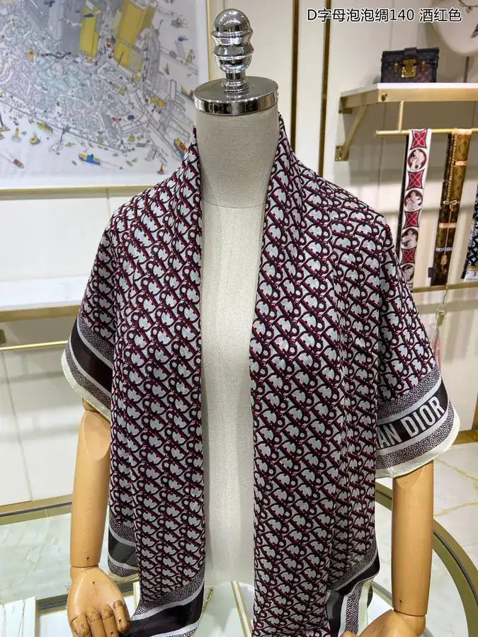 New D Brand Bubble Silk Scarf 140cm x 140cm