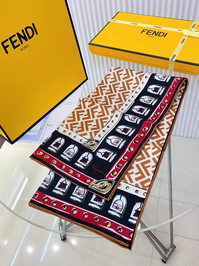 FF Logo Print Silk Scarf 90cm x 90cm