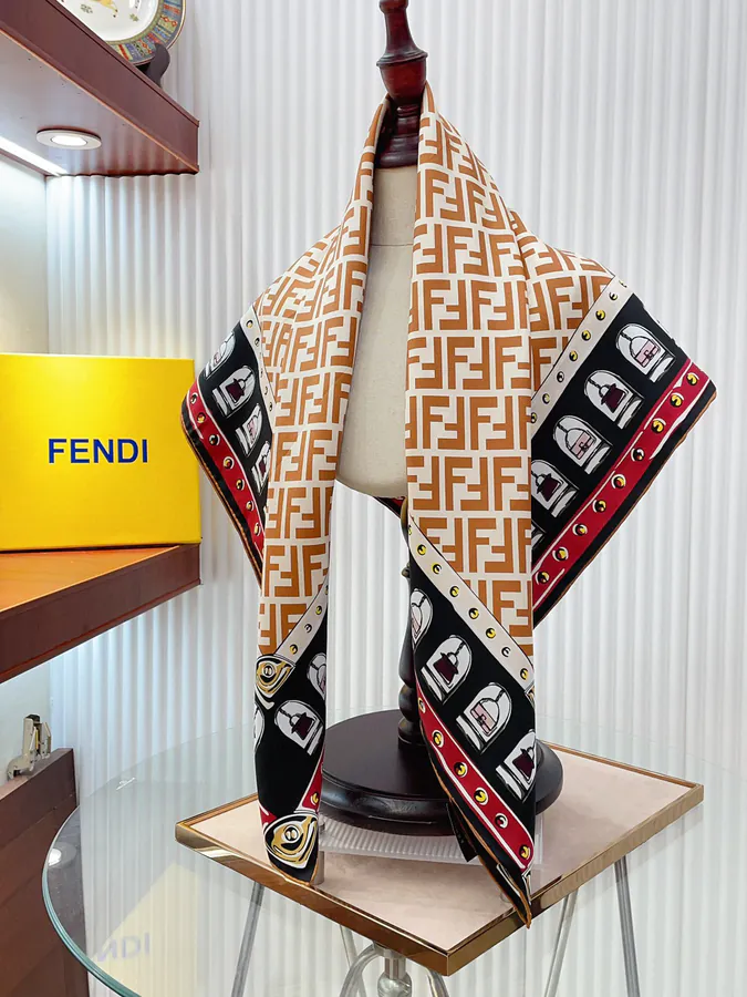 FF Logo Print Silk Scarf 90cm x 90cm