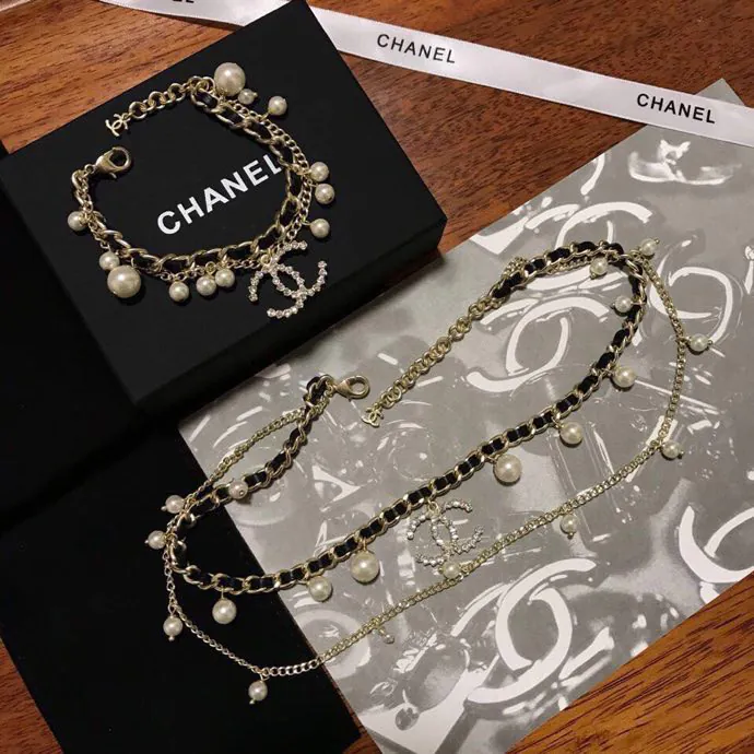 McGraw Black Leather Bracelet and Necklace Set