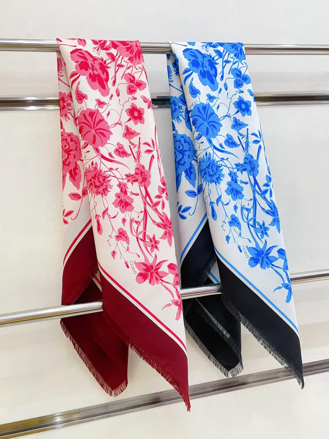 G Family Latest GG Garden Style 90 Silk Scarf