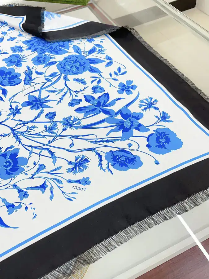 G Family Latest GG Garden Style 90 Silk Scarf