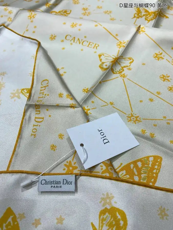 New D Constellation & Butterfly 90 Silk Scarf