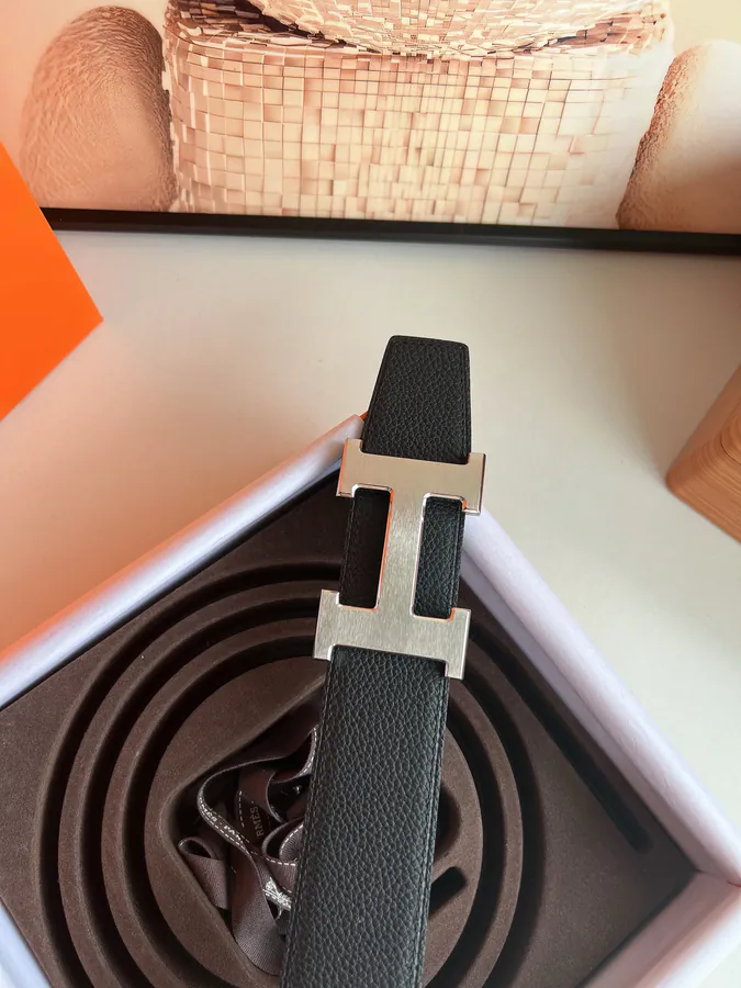 P220 Togo Leather Double Face Belt 38mm with Premium Steel H Clasp