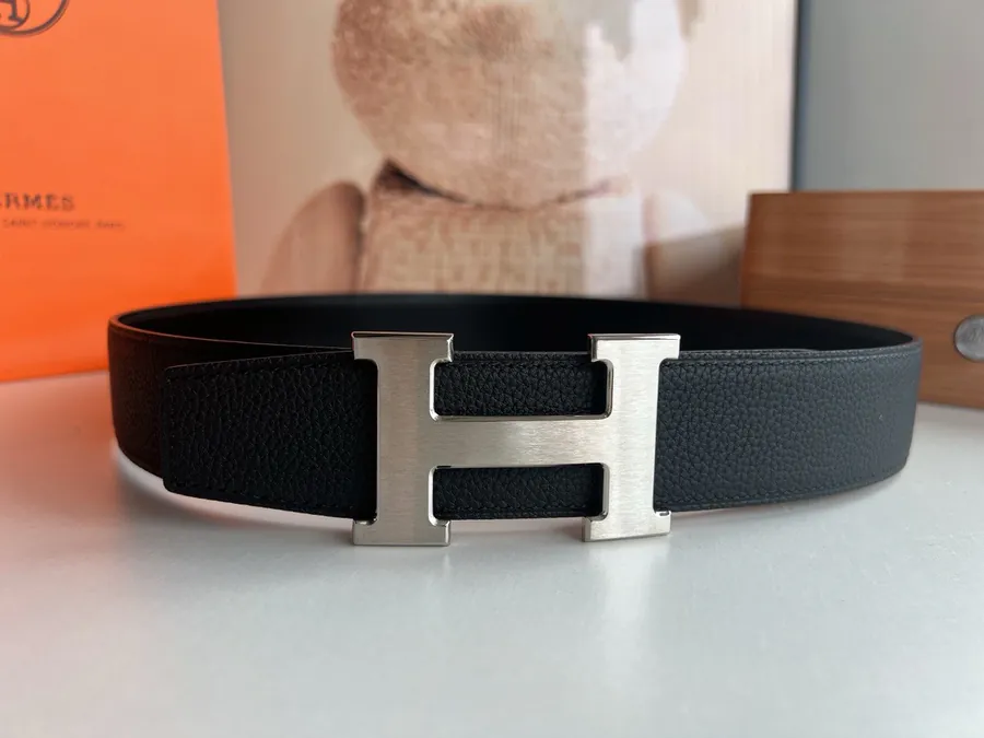 P220 Togo Leather Double Face Belt 38mm with Premium Steel H Clasp