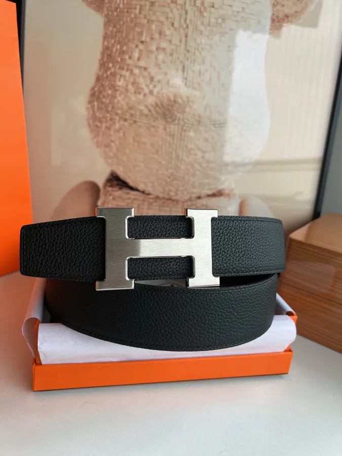 P220 Togo Leather Double Face Belt 38mm with Premium Steel H Clasp