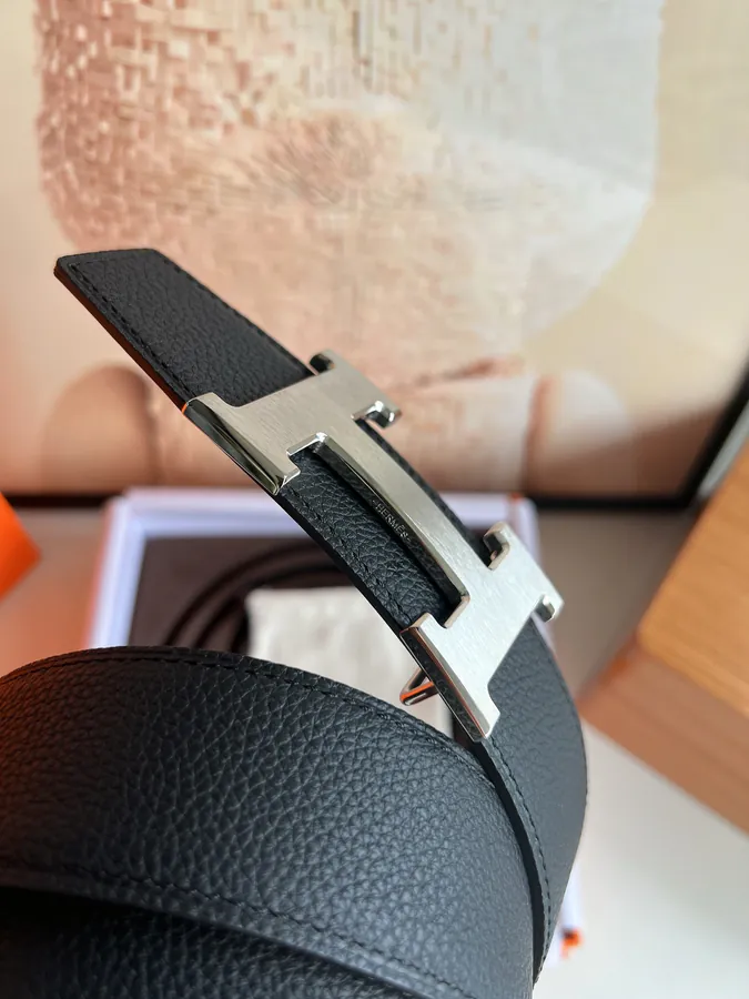 P220 Togo Leather Double Face Belt 38mm with Premium Steel H Clasp