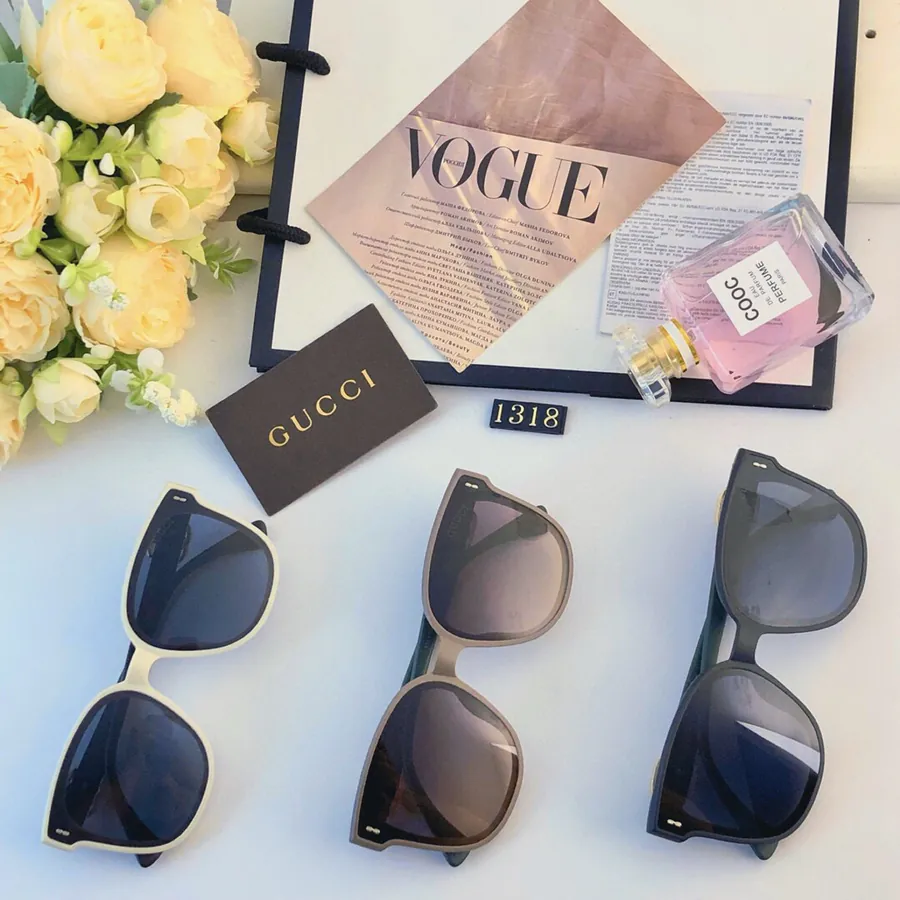 Gucc* Square Frame Retro Sunglasses for Women