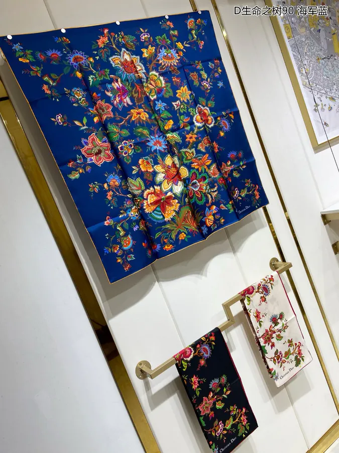 New D Life Tree 90 Silk Scarf Elegant and Refine
