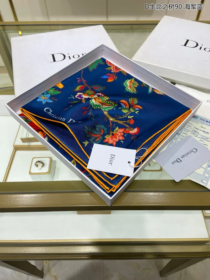 New D Life Tree 90 Silk Scarf Elegant and Refine