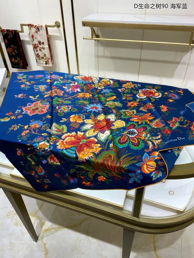 New D Life Tree 90 Silk Scarf Elegant and Refine