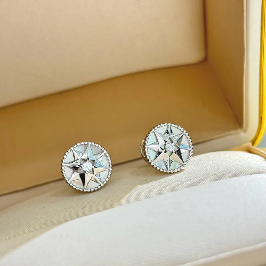P75 A2672 D家 Eight Star Series Compass Stud Earrings