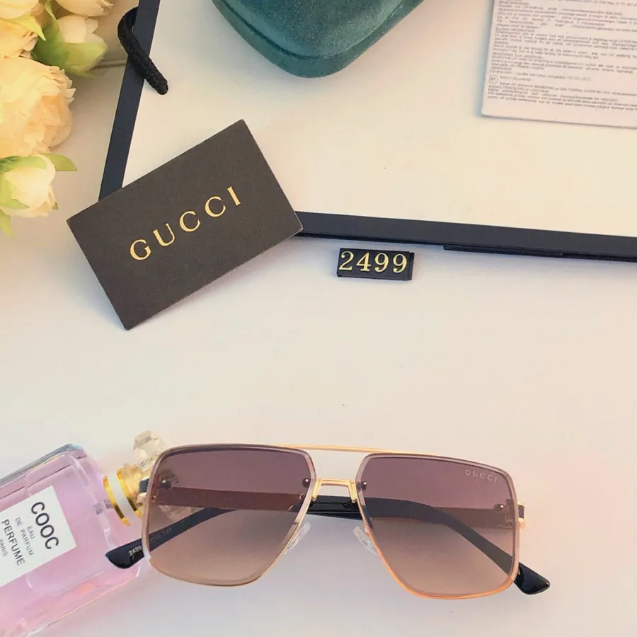 Gucc* New Double Bridge Square Frame Sunglasses for Men and Women