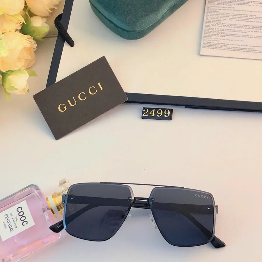 Gucc* New Double Bridge Square Frame Sunglasses for Men and Women