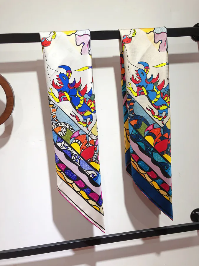 Dior Princess and Dragon Print Silk Scarf