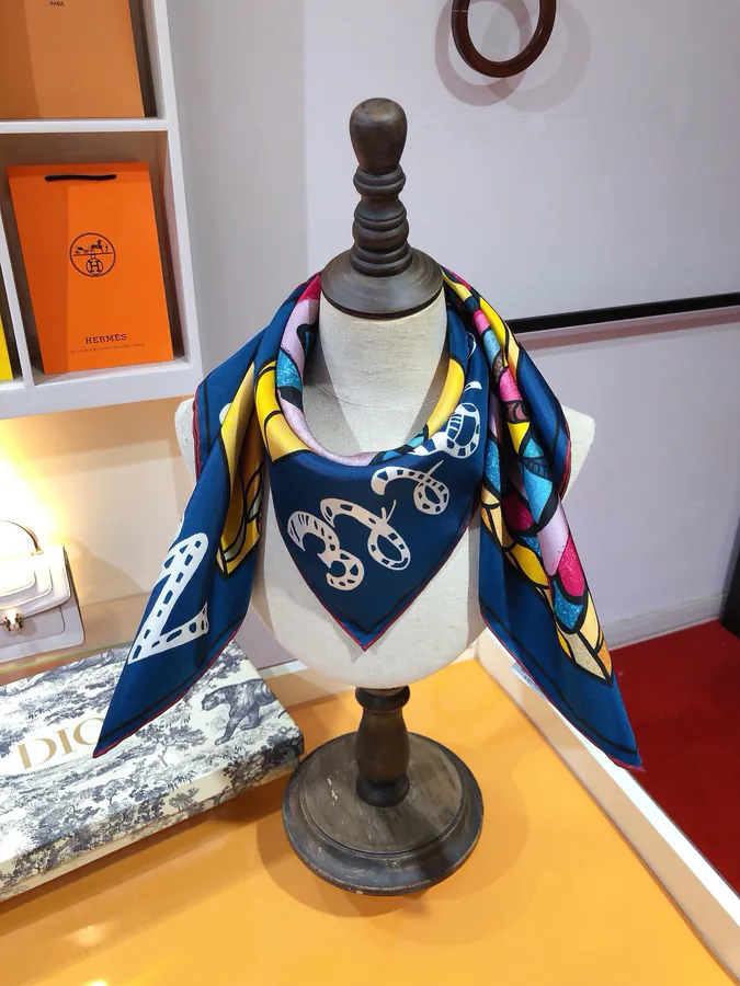 Dior Princess and Dragon Print Silk Scarf