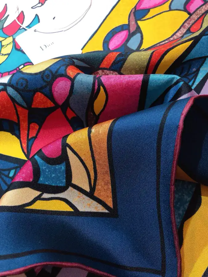 Dior Princess and Dragon Print Silk Scarf