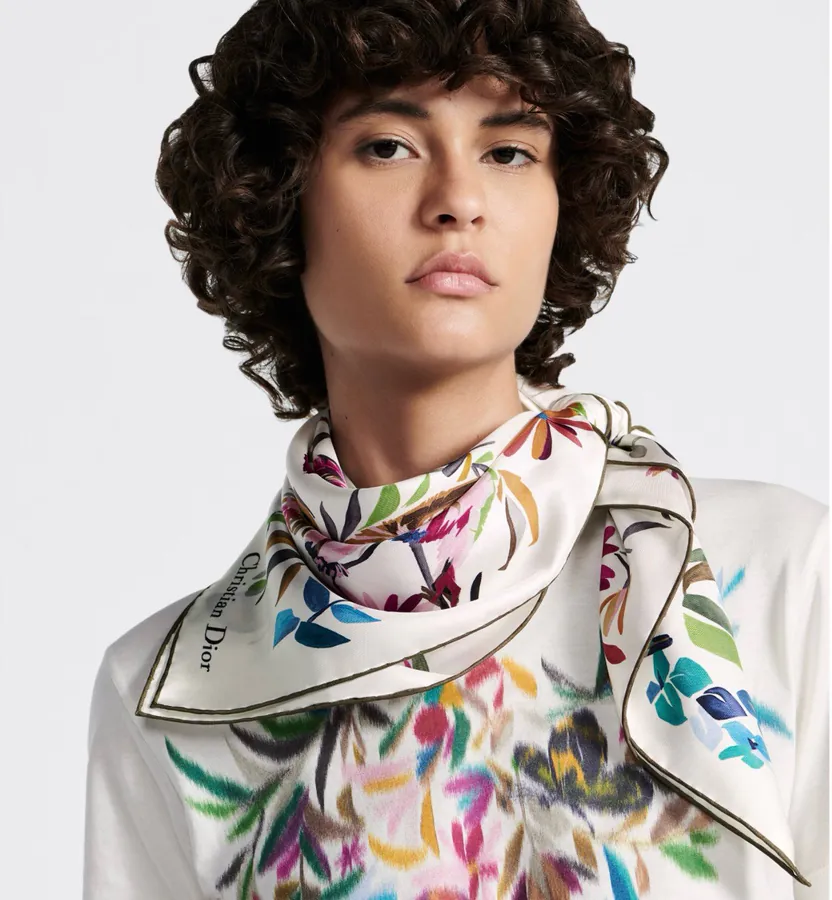 Christian Dior Fantastica Print Silk Scarf