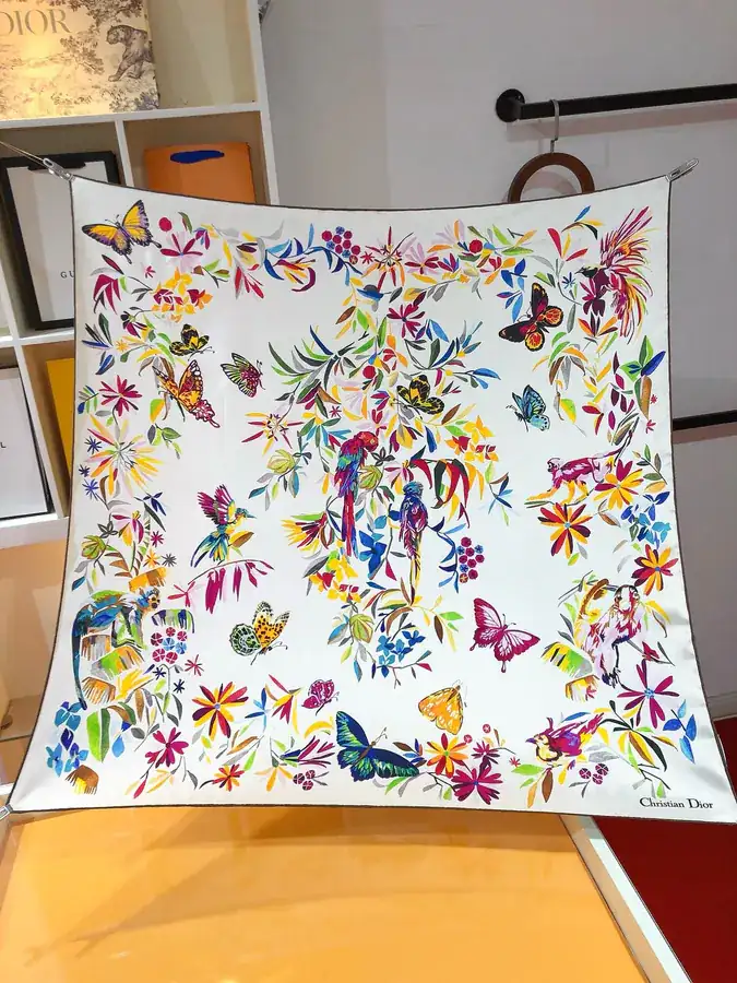 Christian Dior Fantastica Print Silk Scarf