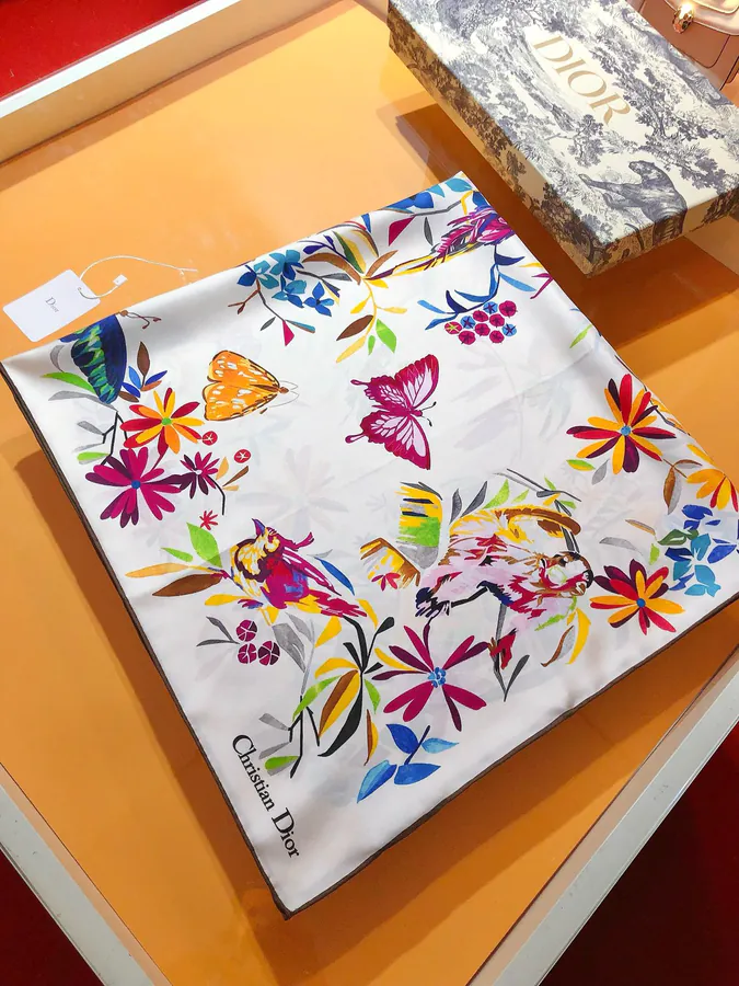 Christian Dior Fantastica Print Silk Scarf