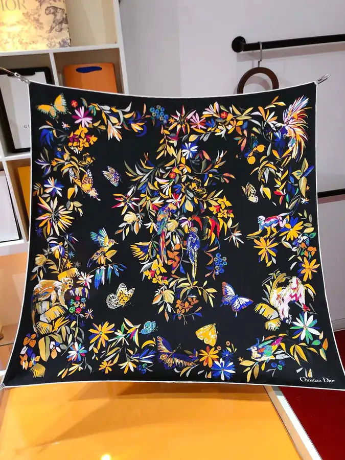 Christian Dior Fantastica Print Silk Scarf