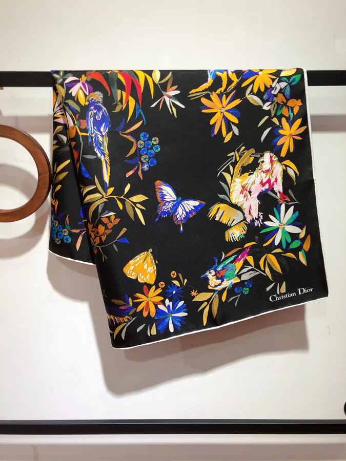 Christian Dior Fantastica Print Silk Scarf