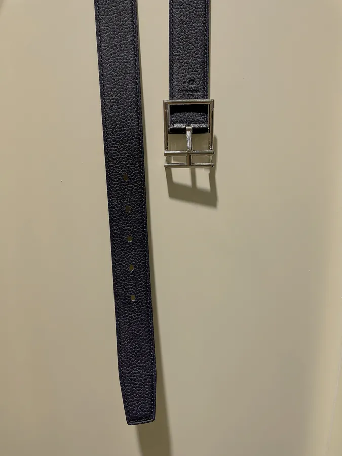P240 Togo Calfskin Double Belt with Palladium Buckle